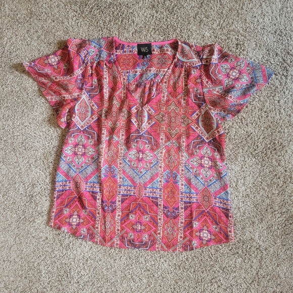 W5 Abstract Pattern Blouse (L) - Picture 2 of 5